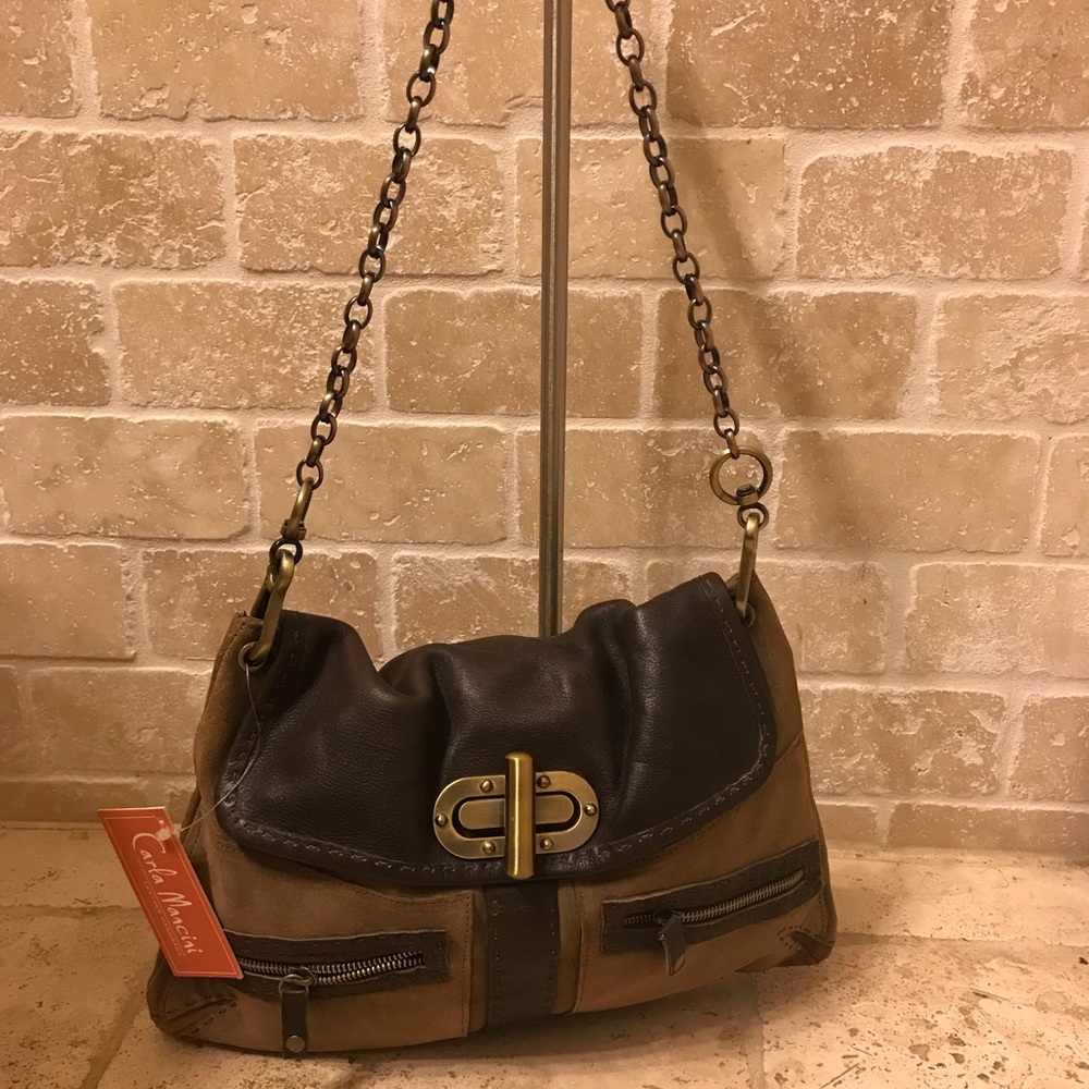 Carla Mancini suede & leather handbag